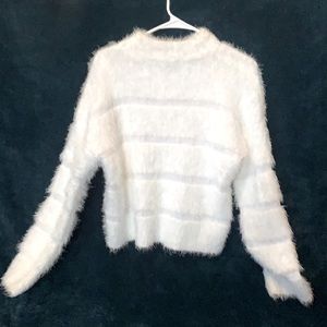 Pretty white faux fur sweater